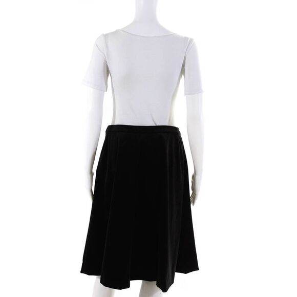 Bella Lois Women's Zip Closure Flare Lined Midi Skirt Black Size 44 - Picture 3 of 6